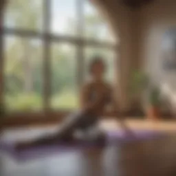 A serene yoga studio with natural light