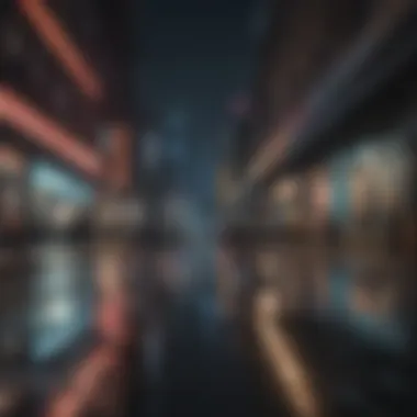 Elevated Perspectives: Captivating Urban Imagery Abstract cityscape with digital overlays