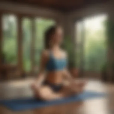 Woman practicing yoga in a peaceful setting