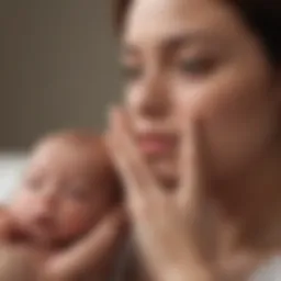 Surrogate mother holding baby hand