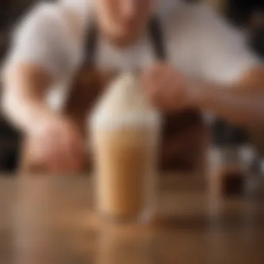 Panera Barista Perfecting the Iced Cinnamon Crunch Latte