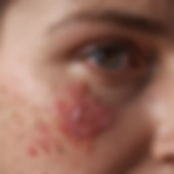 Basal cell carcinoma skin lesion: The most common type of skin cancer