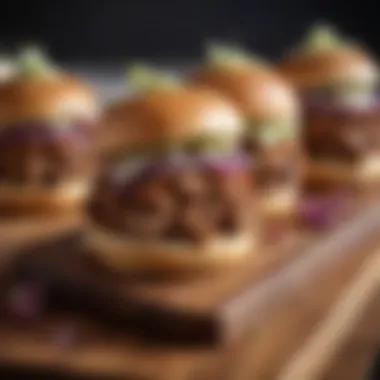 Tangy BBQ Pulled Pork Sliders with Coleslaw on a Wooden Platter