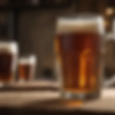 Beer glass on rustic background