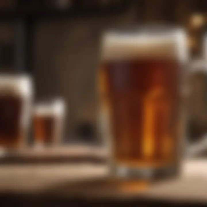 Beer glass on rustic background