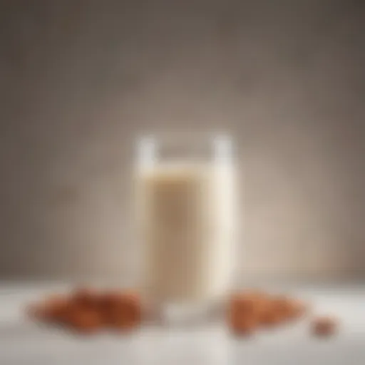 Nutrient-rich almond milk in elegant glass