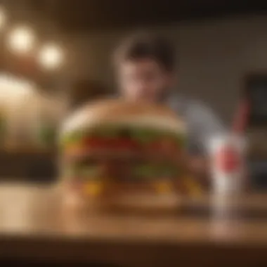 A consumer enjoying the BK Vegetarian Whopper, symbolizing the trend in fast food