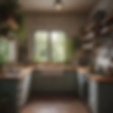 Cozy small kitchen with natural light and greenery