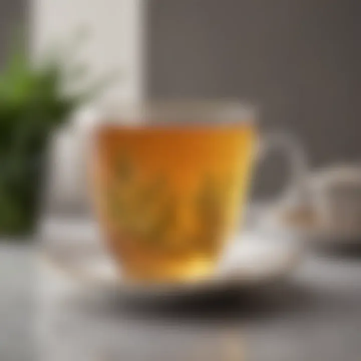 Elegant tea cup with delicate Bushells tea infusion