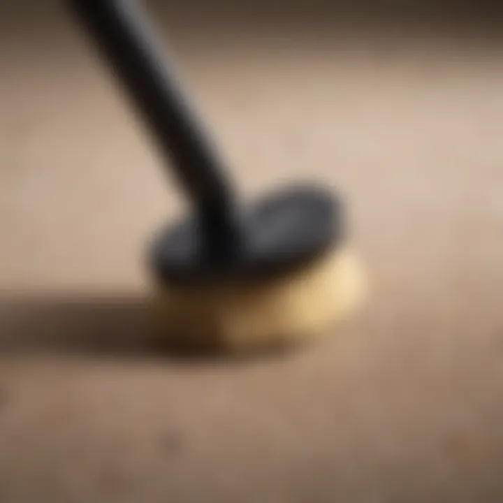 Carpet cleaning brush removing ink stains