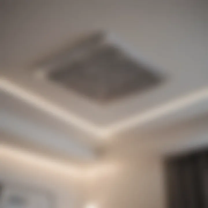 Elegant ceiling heater vent cover in modern interior