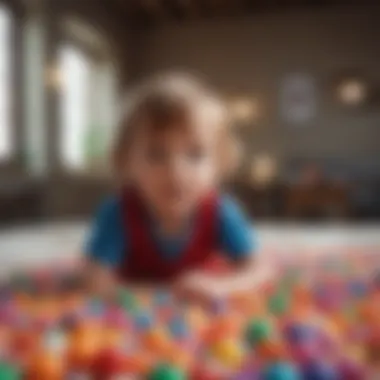 Child immersed in creative play with Bunchems balls