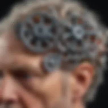 Cogwheels symbolizing cognitive decline in frontotemporal lobe dementia