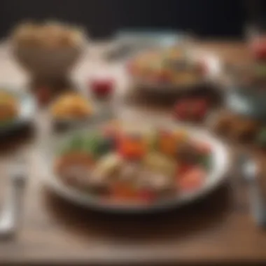 Balanced and Vibrant Meal Presentation Plate filled with colorful, nutritious food portions