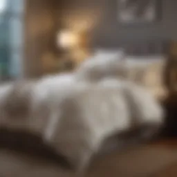 Luxurious comforter set displayed on a well-made bed