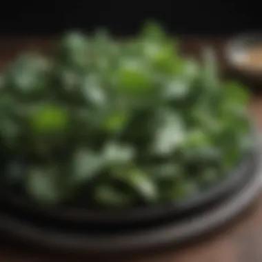 Fresh Green Leafy Vegetables on a Plate