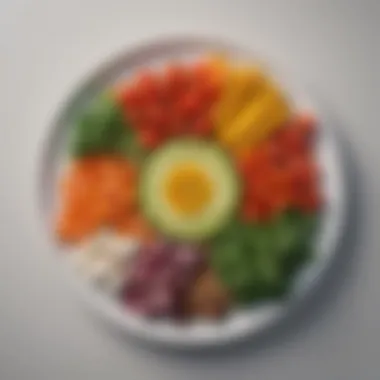 Healthy food plate with colorful vegetables