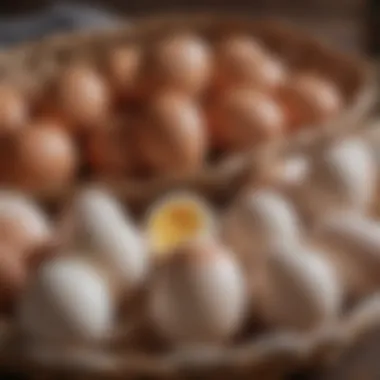 Choosing the Right Eggs Selection of high-quality eggs in a basket