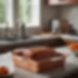 A sleek Copper Chef Meatloaf Pan showcased on a stylish kitchen countertop.