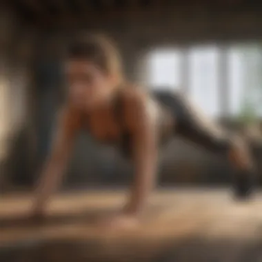 Athletic woman engaging in plank variations