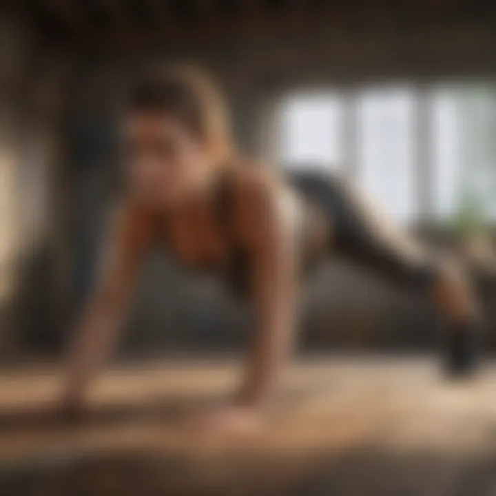 Athletic woman engaging in plank variations