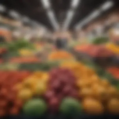 A colorful assortment of seasonal fruits and vegetables at a market