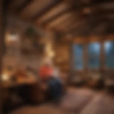 Cozy Ambience Elderly parent enjoying the cozy ambience of a tiny home