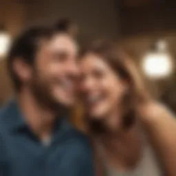 Couple sharing a laugh over a corny joke