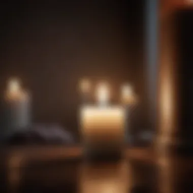 A comforting candle lighting up a dark room.