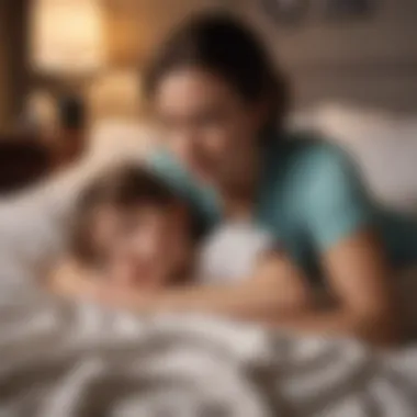 Bedtime Bonds: Comforting Moments Parent comforting a child at bedtime