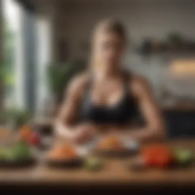 Customized ketogenic meal plan of a fitness model laid out on a sleek dining table