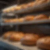 Artisanal bread selection at Subway sandwich shop