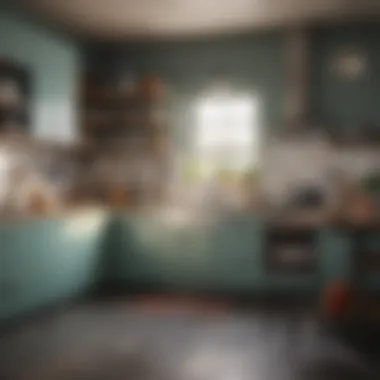 Efficient Kitchen for Cost-Effective Cooking A well-prepared kitchen setup with essential cooking tools and ingredients, emphasizing effective meal preparation.