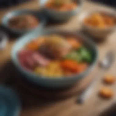 Serene Anti-Inflammatory Meal Display A serene meal setting featuring a colorful anti-inflammatory dish