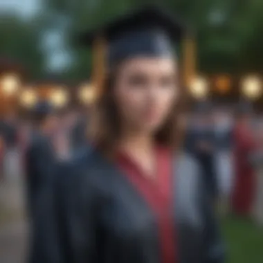 Mother showcasing seasonal attire suitable for outdoor graduation ceremony