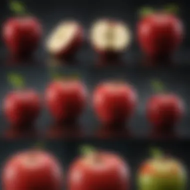 Nutrient Dynamics A dynamic infographic showcasing the key nutrients in apples and their effects on the body
