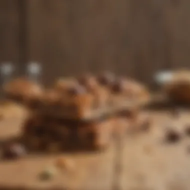 Homemade energy bars displayed on a wooden surface.