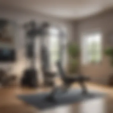 Functional Home Gym Setup Home workout equipment set up in bright room