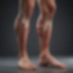 Anatomy illustration of calf muscles showcasing various muscle groups.