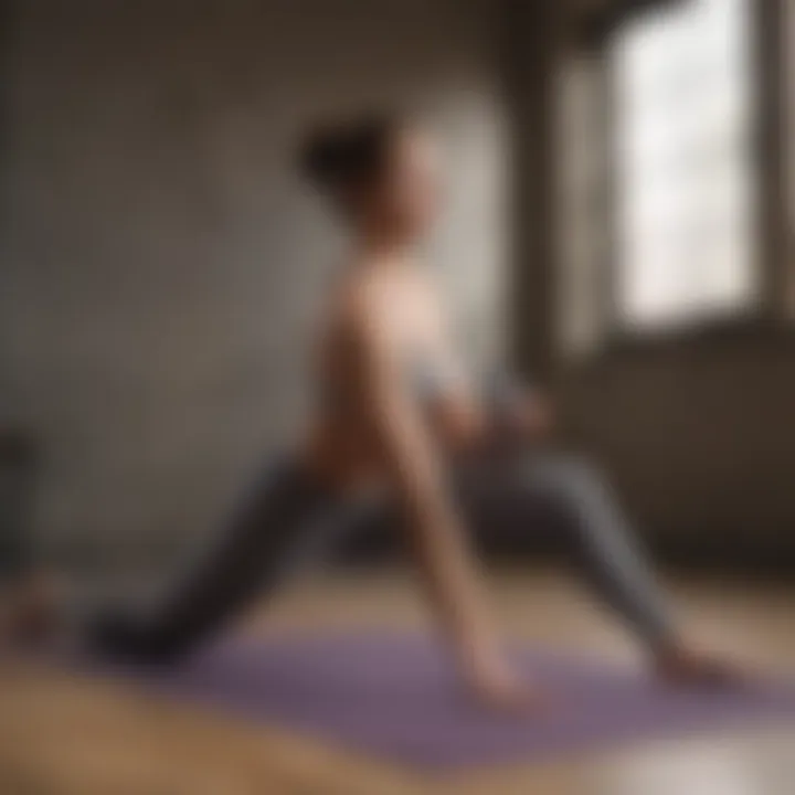 Athlete doing pigeon pose stretch