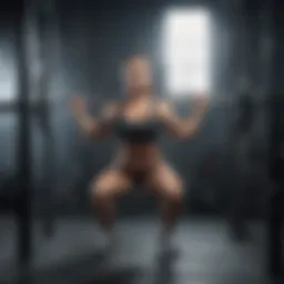 Barbell squat demonstrating proper form