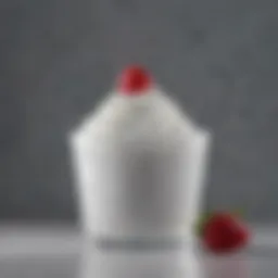 Elegant frosted glass container for frozen yogurt