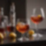 Elegant glassware holding the Sazerac cocktail