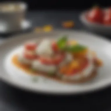 Caprese Salad Artistry Artistic plating of vibrant Caprese Salad