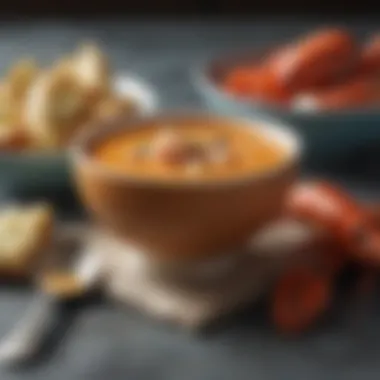 Lobster Bisque Elegance Delicate Lobster Bisque in a sophisticated bowl