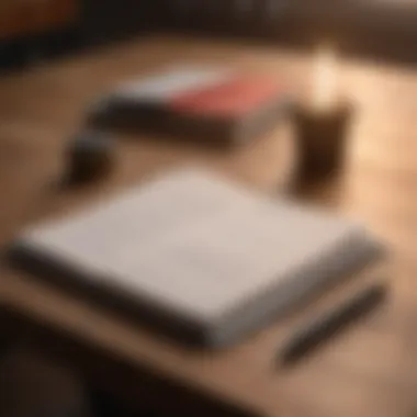 Writing for Clarity and Self-Exploration A journal and pen on a wooden table, suggesting introspection and self-discovery.