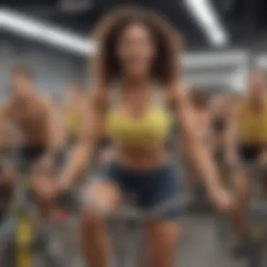 Creative visualization of the energetic ambiance and shared experiences at SoulCycle