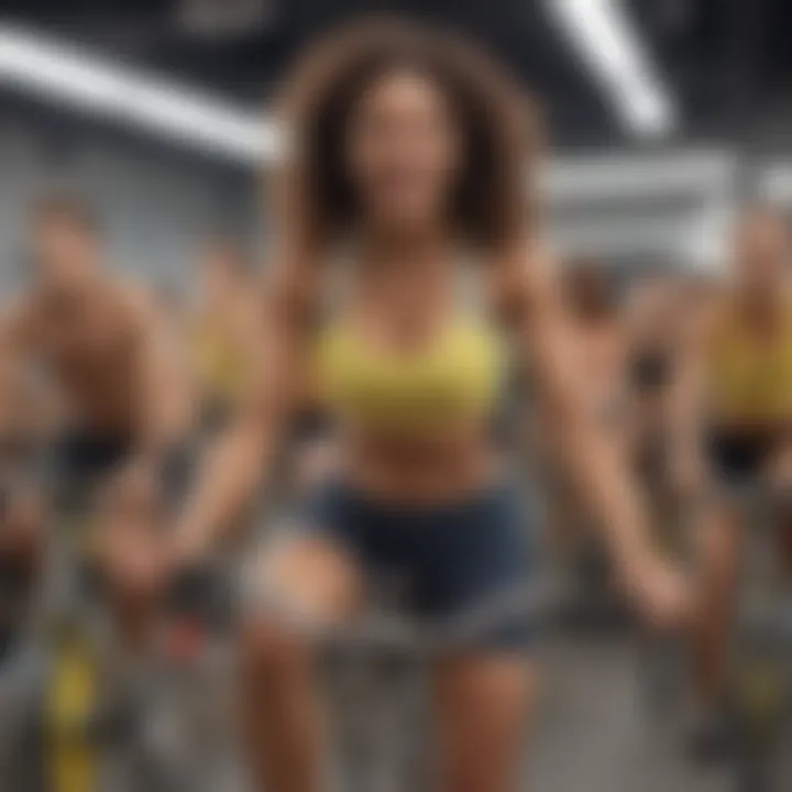 Creative visualization of the energetic ambiance and shared experiences at SoulCycle