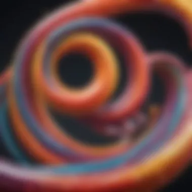 Flexibility Spectrum Art Colorful abstract swirls representing body flexibility