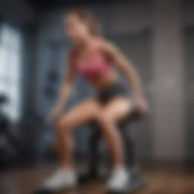 Enhancing Knee Strength Woman performing knee-friendly cardio exercise